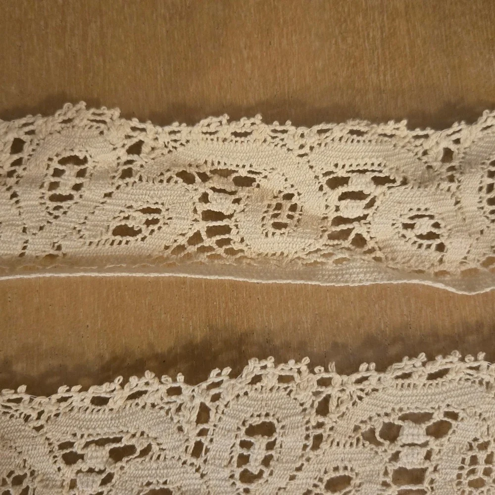 Vintage Lace Trim Lot 7 Rolls Crochet Eyelet Floral Cream Rose Sewing Crafting - Picture 14 of 15